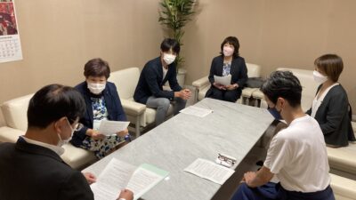 高橋組織委員会元理事の汚職逮捕事件の全容解明、五輪の徹底検証と保管文書公開を求める申し入れ